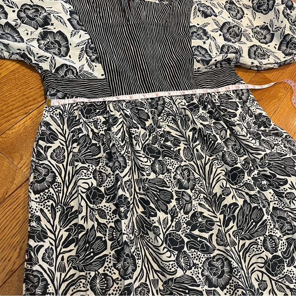 Anthropologie Blooming Print Adrienne Flounced Cotton Midi Dress - Picture 14 of 15
